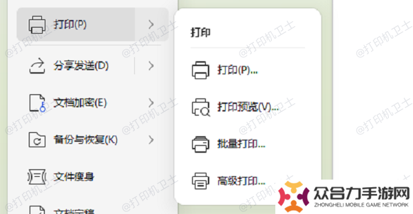 预览打印文件